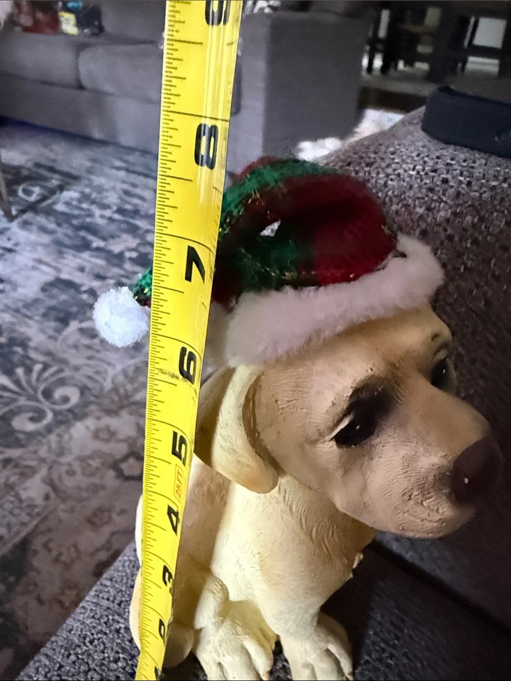 Holiday Yellow Labrador Dog Figurine Plush Hat - Unbranded